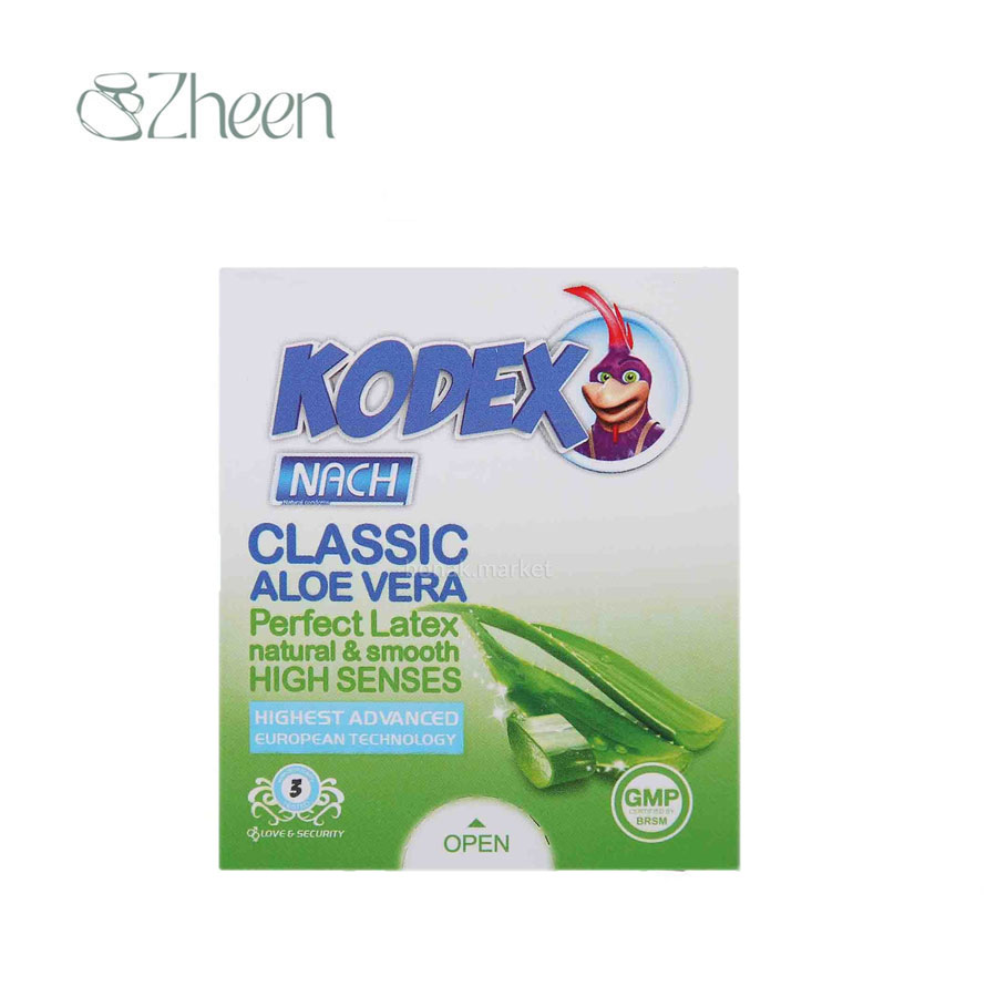 کاندوم کلاسیک آلوئه ورا کدکس بسته 3 عددی